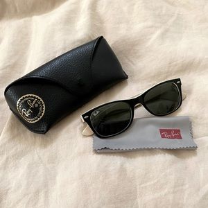 Ray-Ban New Wayfarer Sunglasses Shiny Black/Beige